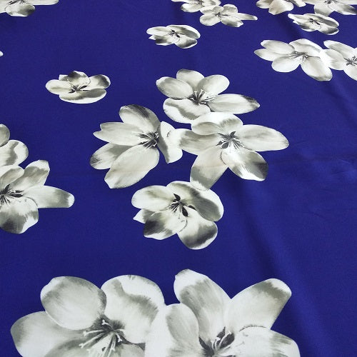 Ivory Floral Print On Banana Crepe BCPS16