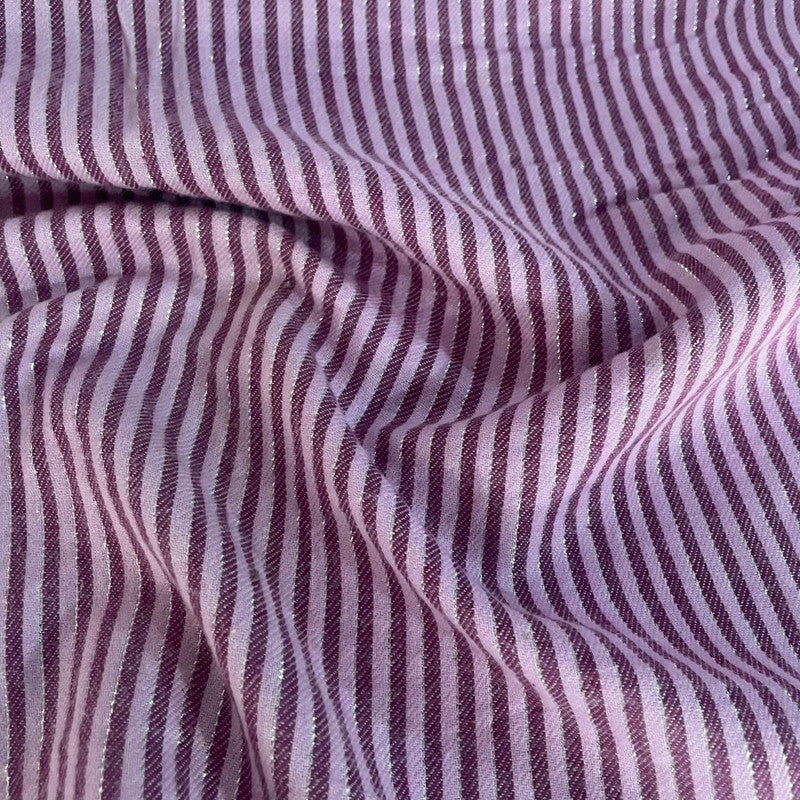 Cotton Lurex Stripe Fabric OSCP476