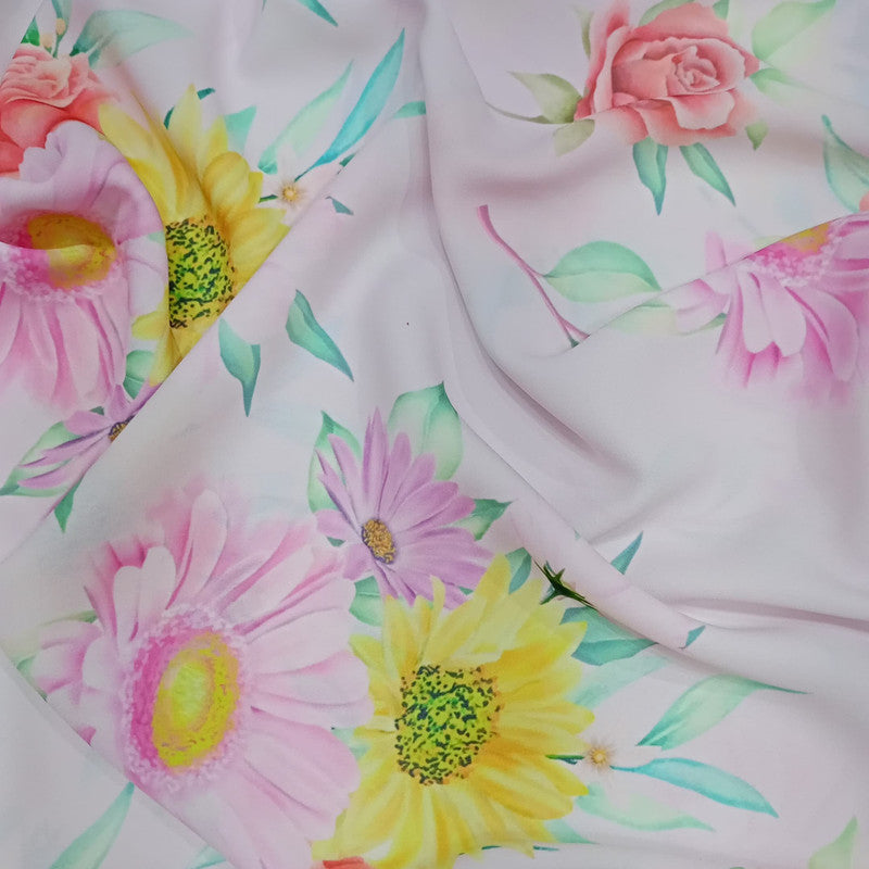 Flower Print On Royal Georgette RGPA49