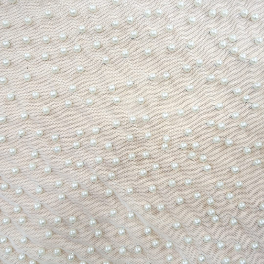 Pearls Studded Fabric AGT0490