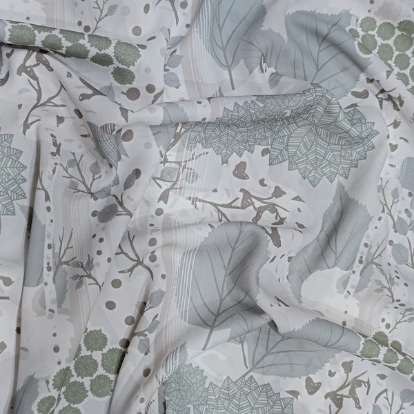 Winter Floral Print On Royal Georgette RGPL56