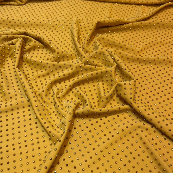 Gold On Gold Rhinestone Fabric
