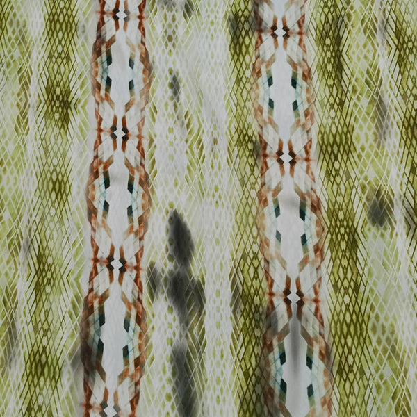 Brown Snake Skin Print On Korean Satin KSPB72