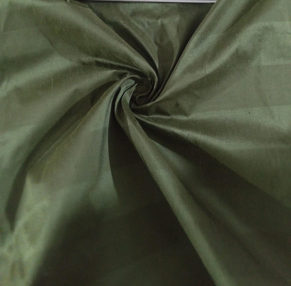Dupion Silk -Green- Stripes