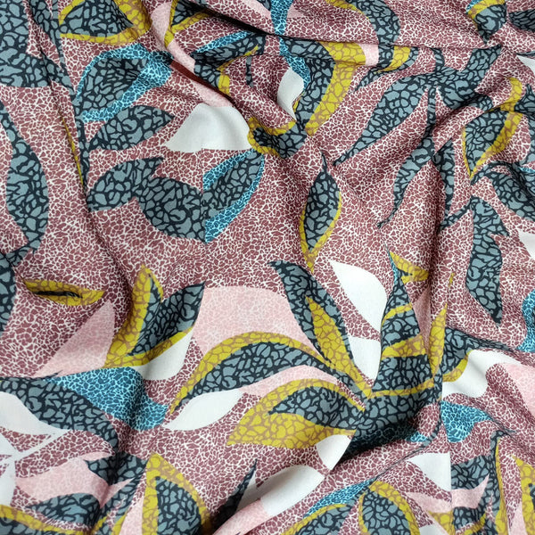 Leafy Brown Print On Royal Georgette RGPL19