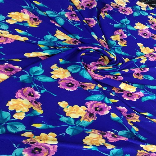 Blooming Sky Print On Snake Crepe-SCPS3