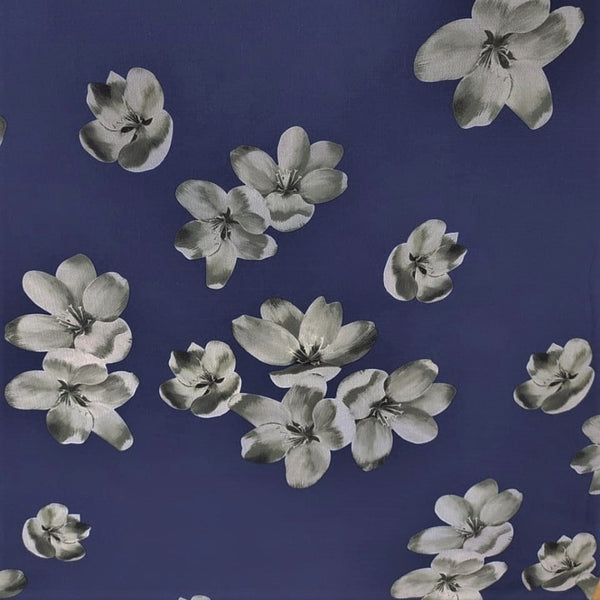 Ivory Floral Print On Snake Crepe SCPS13