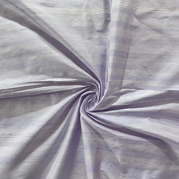 Raw Silk Dupion-Lilac & White-Stripes