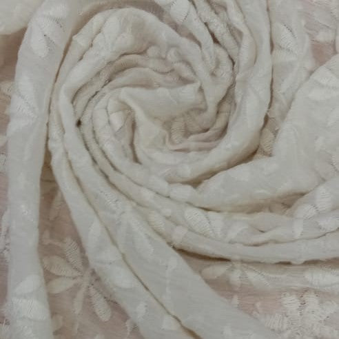 White Cotton Schiffli Embroidery#45