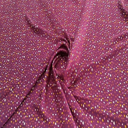 Dancing Dots (Pink) Print On Twill Satin TSPS25