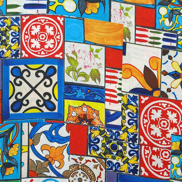Multi Colour Traditional Print On Korean Satin KSPB25