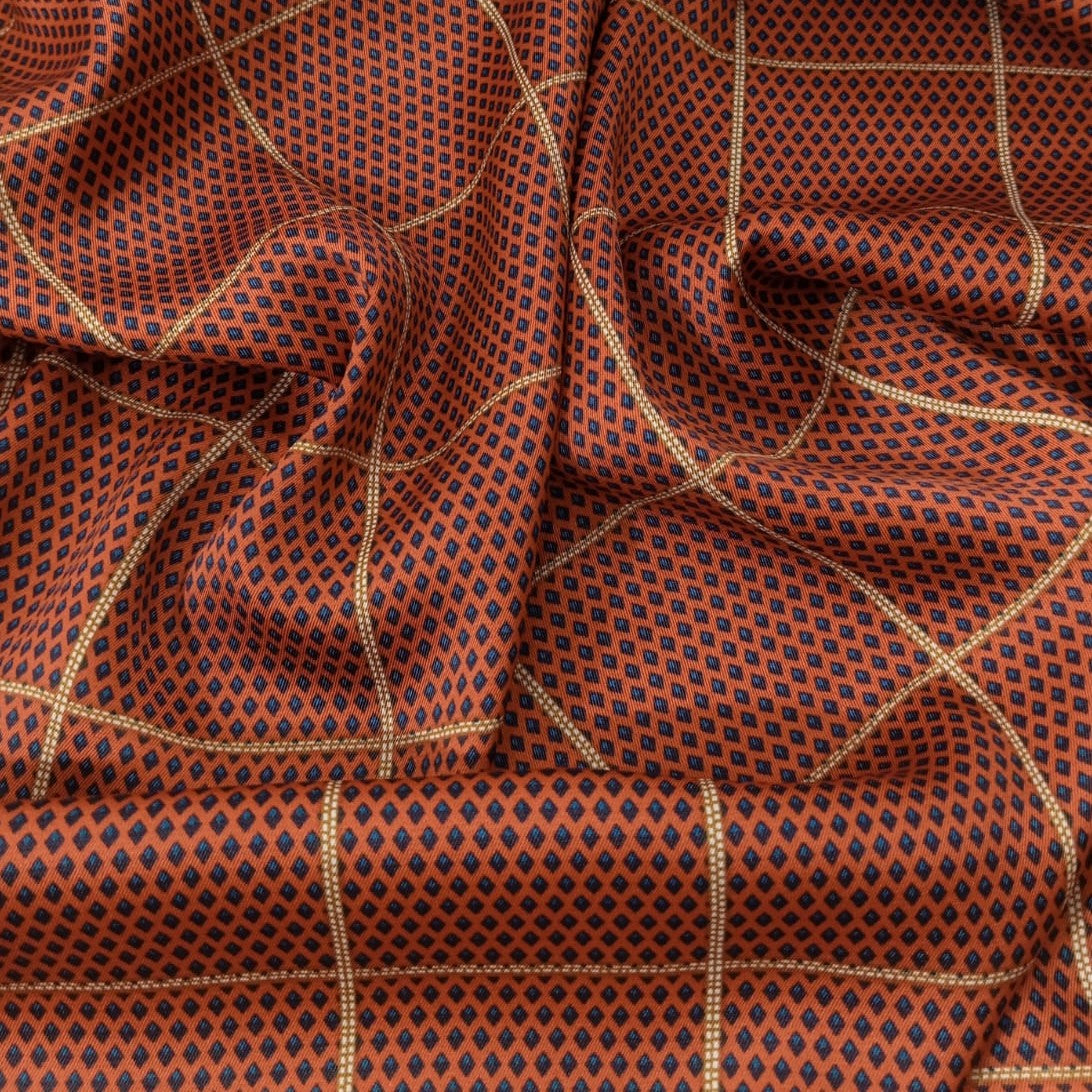 Red Check Print On Twill Satin TSPS03