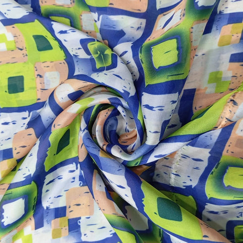 Abstract Art Work Print On Korean Satin S23 KSPS04