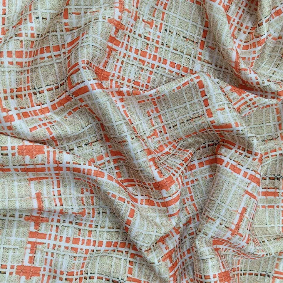 Green Check Print On Twill Satin (PA01C#1) TSPS51