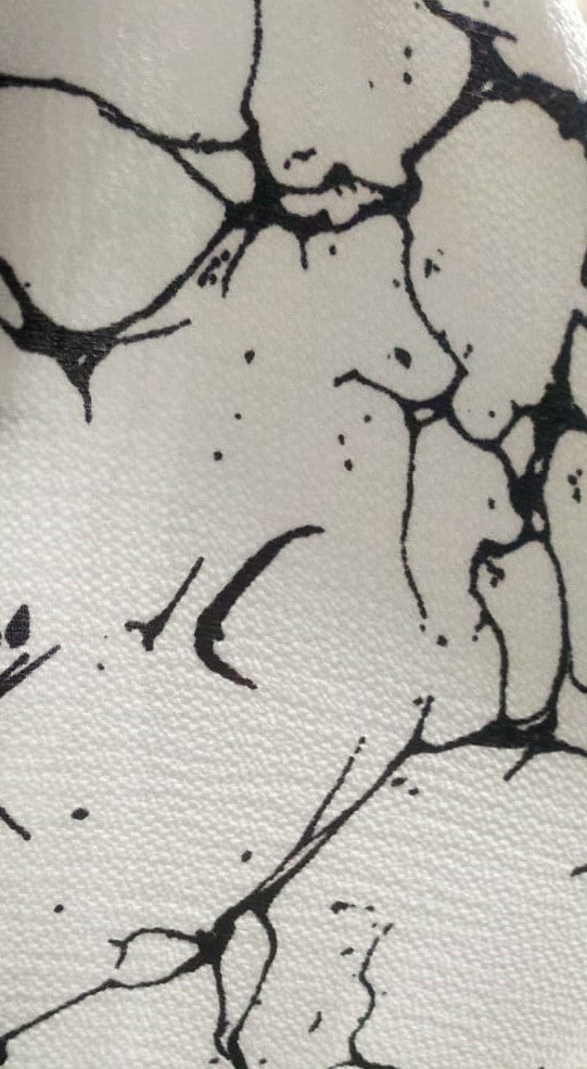 White And Black Marble Print On Snake Crepe -SCPS21