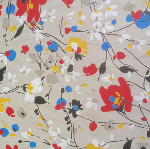 Multicolor Floral Art Print On Georgette