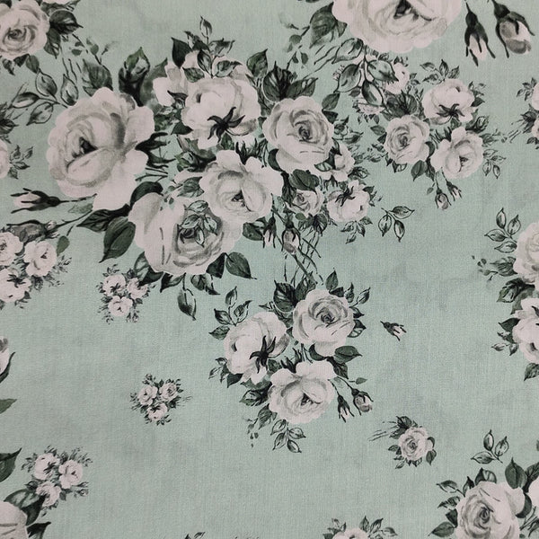 White Rose Garden Print On Parsi Boski PBPS42