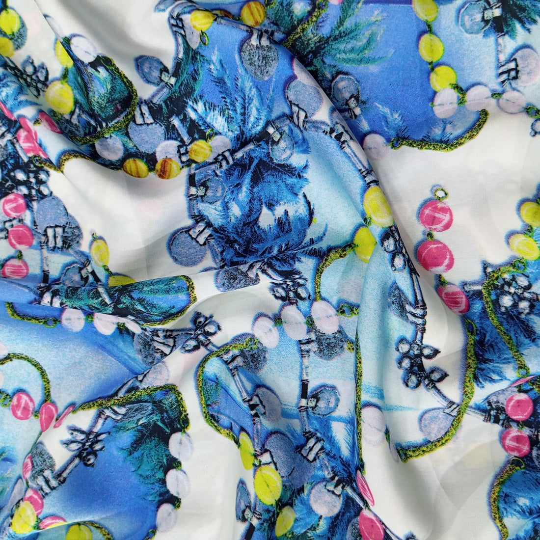Modern Art Work Print On Habutai Satin HSPS12