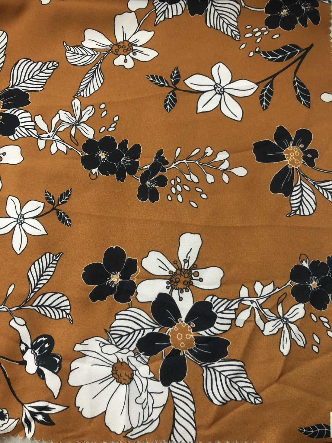 Tan Base Floral Print On Royal Georgette RGPB02