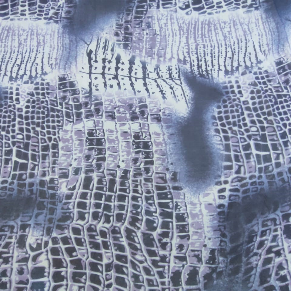 Bubble Snake Print On Silk Chiffon-SCPS133