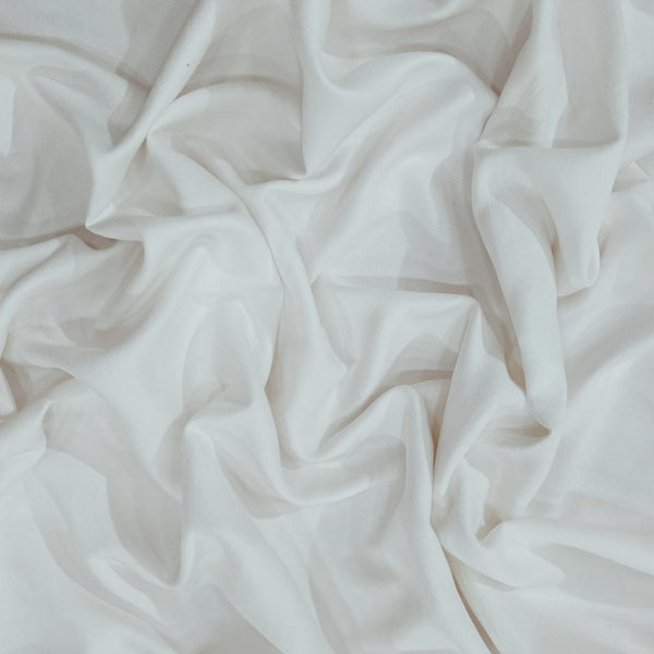Silk Chanderi White Dyed Fabric