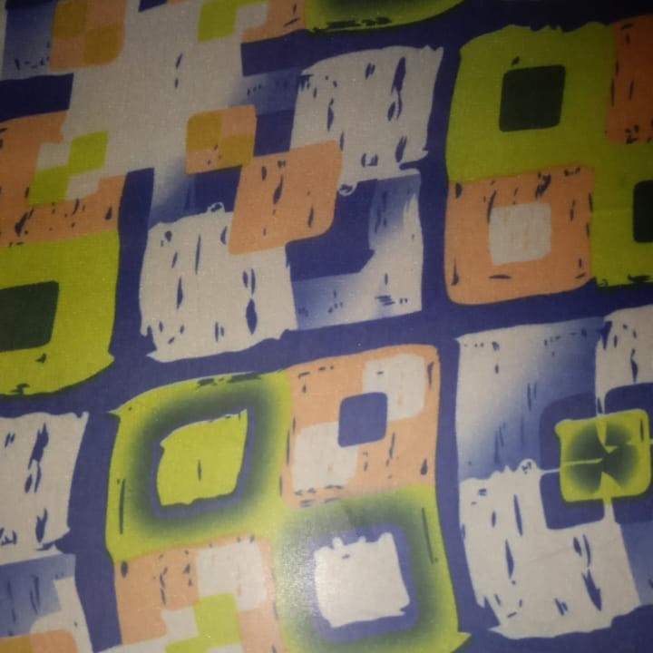Multicolor Box Print On Habutai Satin HSPS15