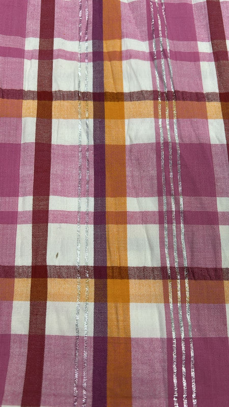 Cotton Lurex Lycra Check Yarn Dyed SFDS159