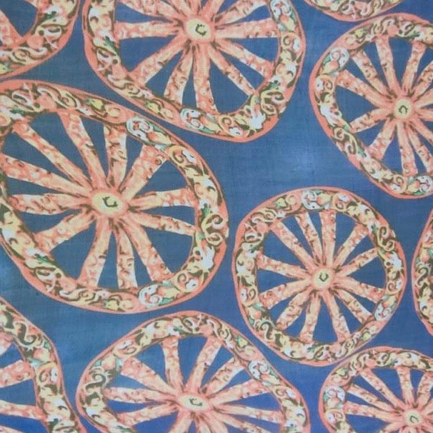 Wheel Of Art Print On Silk Chiffon-SCPS268
