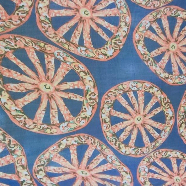 Wheel Of Art Print On Silk Chiffon-SCPS268