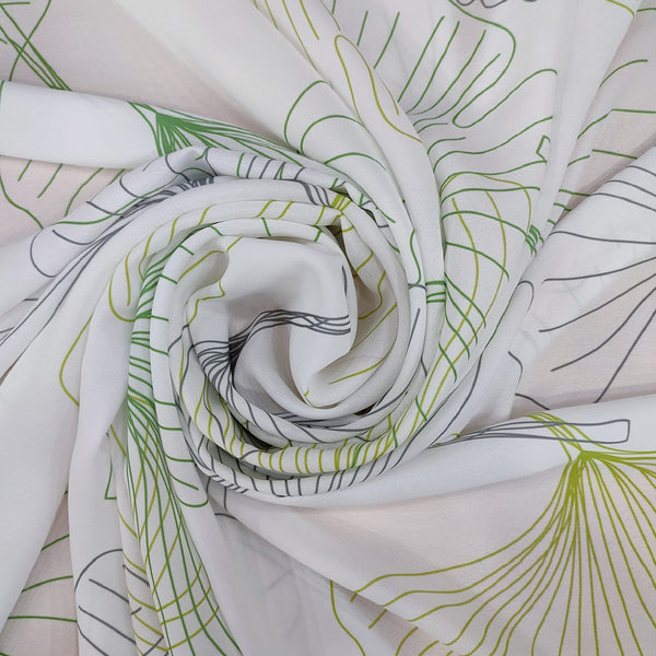 White Base Ocean Flower Print On Royal Georgette RGPA10