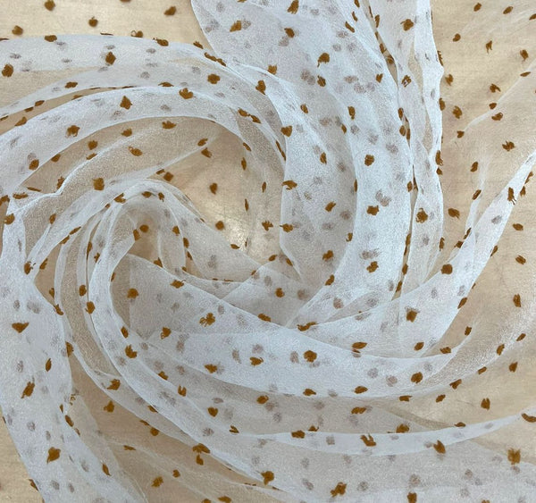 Madonna Organza (Two Tone)(Dusty Mustard on White 13)