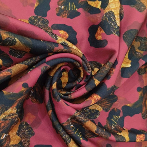 Chrome Satin Animal Print Fabric-CSPB06