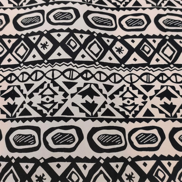 Artwork Black & White Print On Sandwash Crepe SCPS01