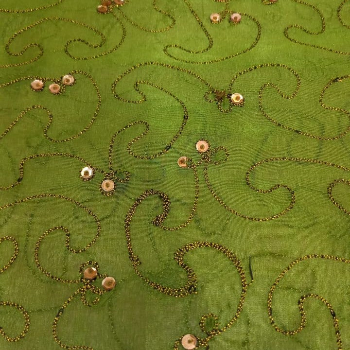 Tissue Organza Embroidered Fabric