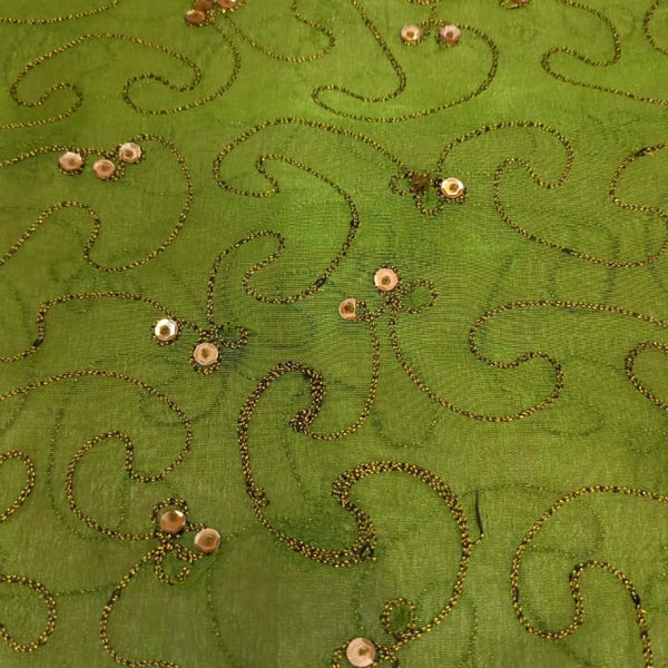Tissue Organza Embroidered Fabric