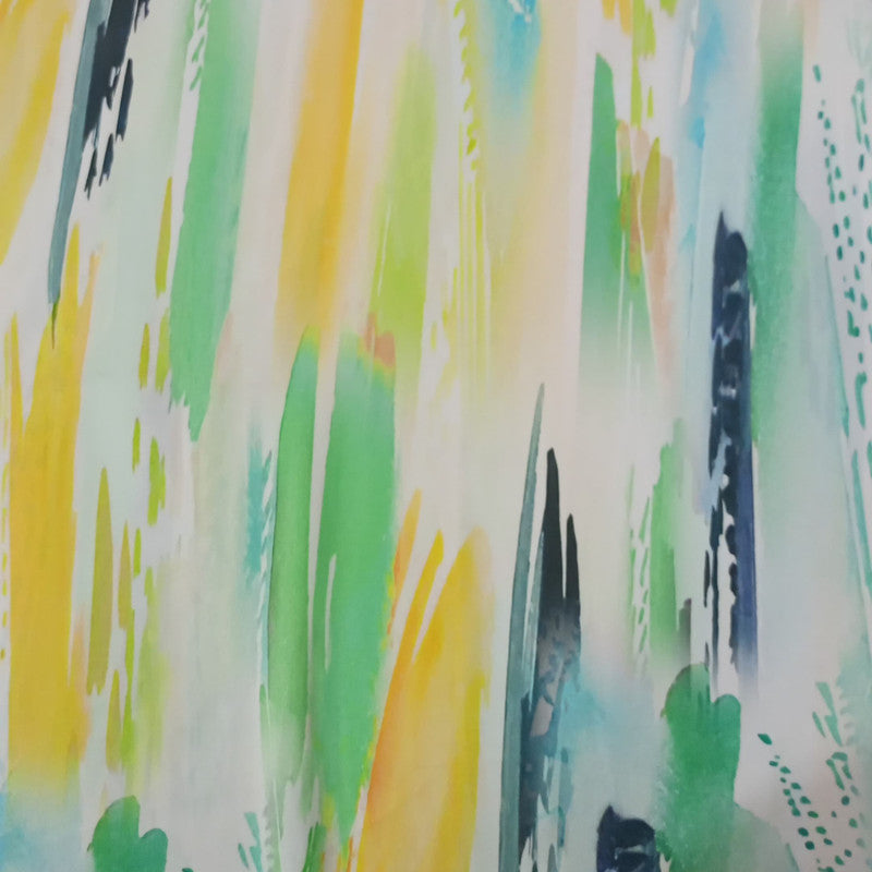 Brush Strokes Print On Korean Satin KSPL09