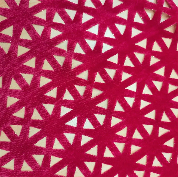 Geometrical Cut Work Velvet Fabric