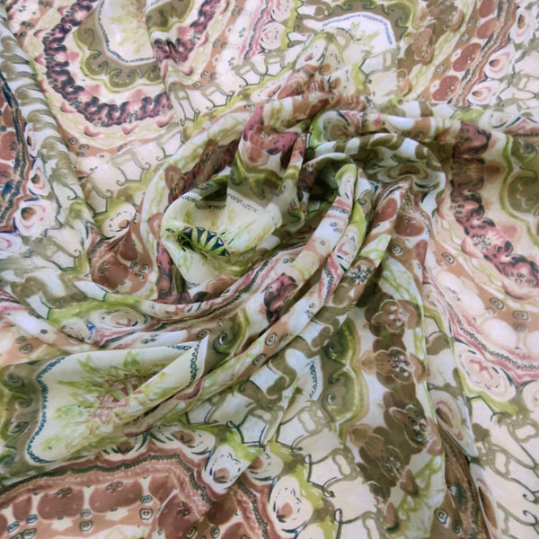 Mandala Art Print On Silk Chiffon-SCPS247