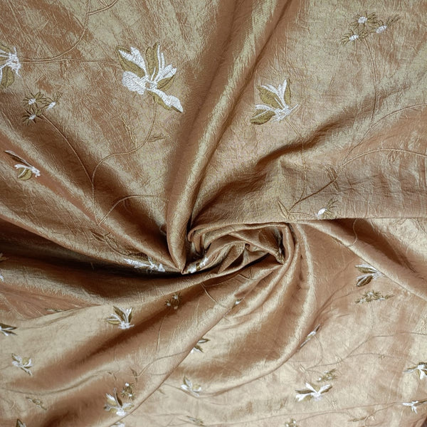 Tiger Lily Floral Prints On Embroidered Taffeta