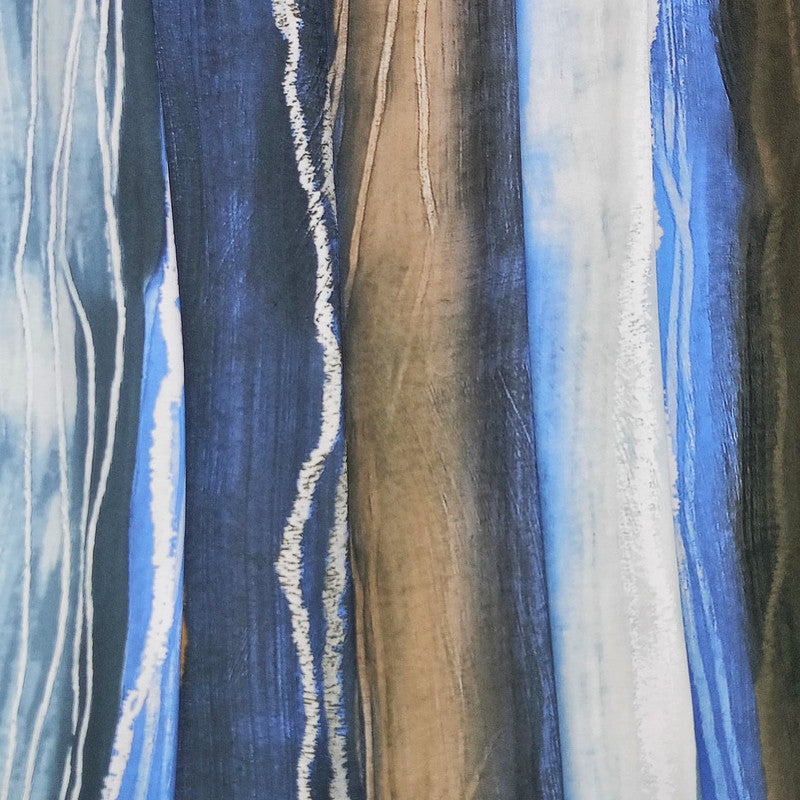Ocean Wave Print On Royal Georgette RGPB76