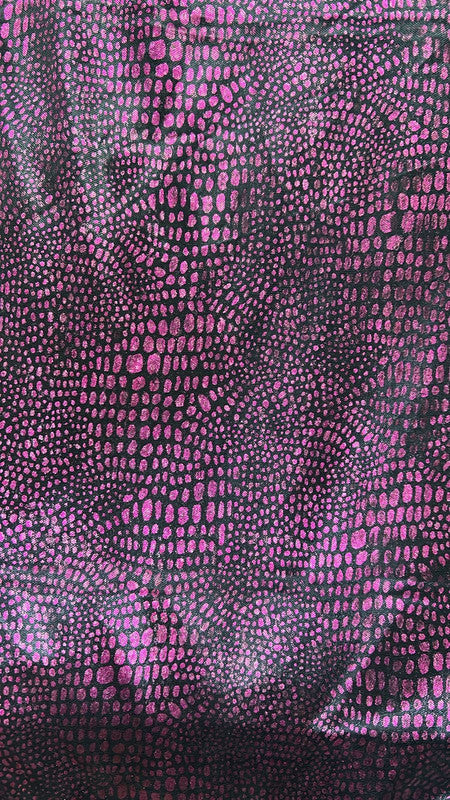 Pink Carbon Lycra Foil Print Fabric SFDS104
