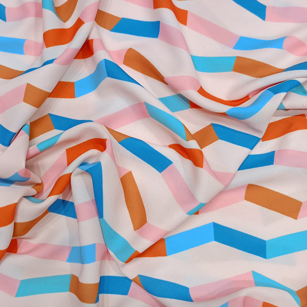 Irregular Zig Zak Print On Royal Georgette RGPA30