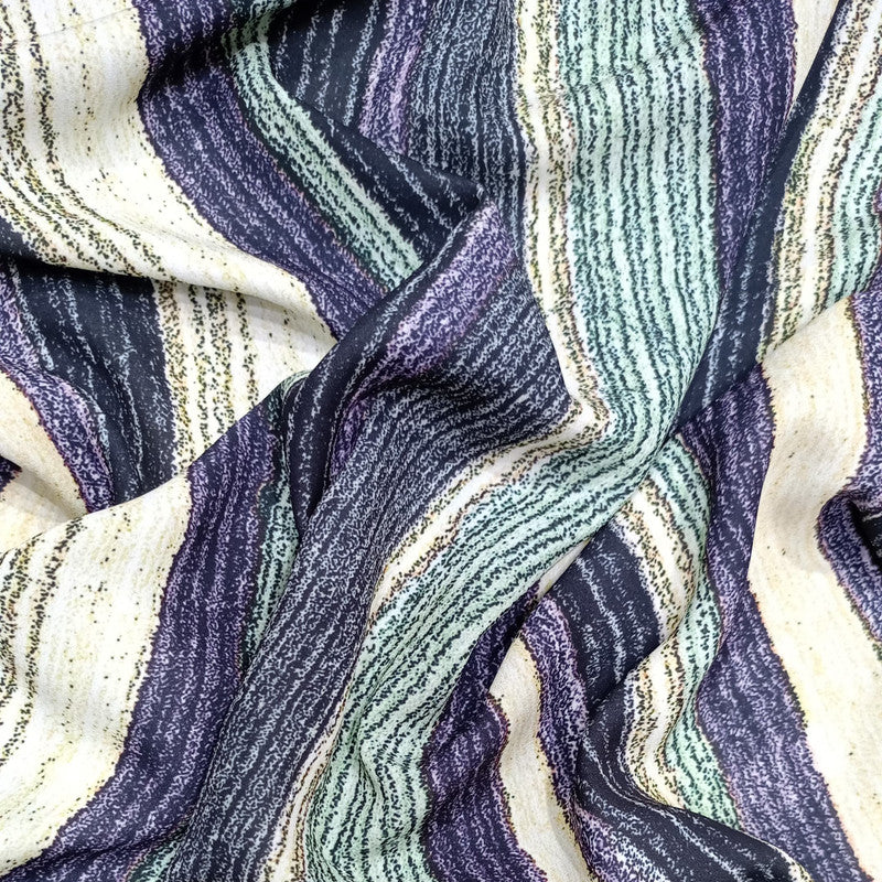 Rug Brown & Green Print On Royal Georgette RGPB104