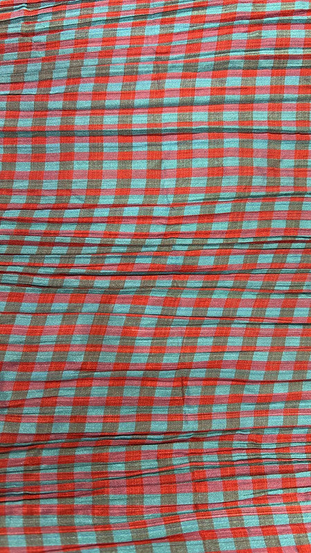 Poly Silk Check Yarn Dyed Fabric SFDS95