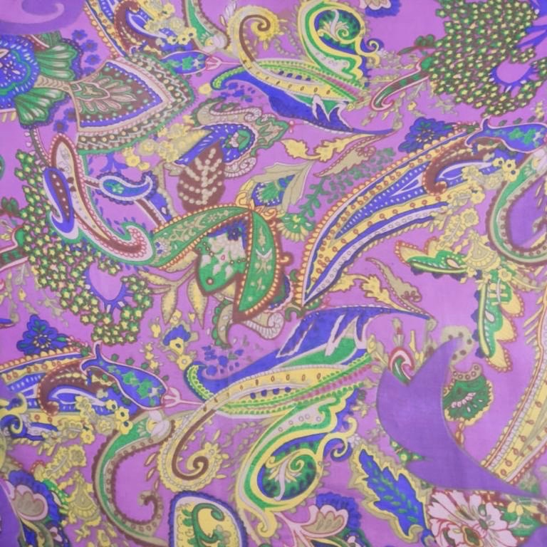 Intricate Paisley Print On Silk Chiffon-SCPS246