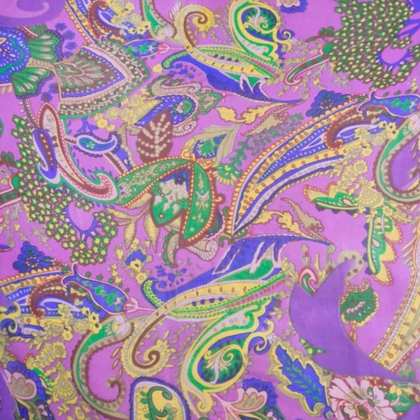 Intricate Paisley Print On Silk Chiffon-SCPS246