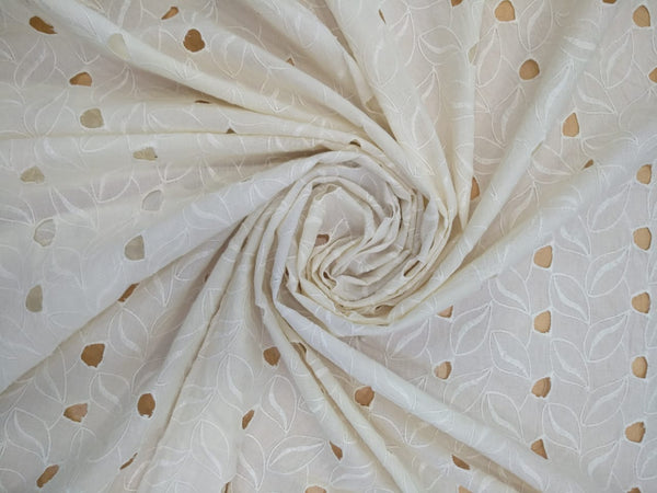 White Cotton Schiffli Embroidery#23
