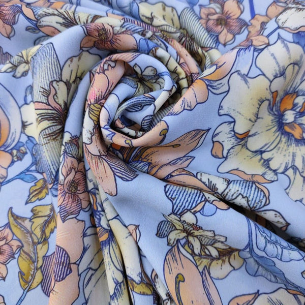 Tropical Vibes Print On Royal Georgette RGPS20