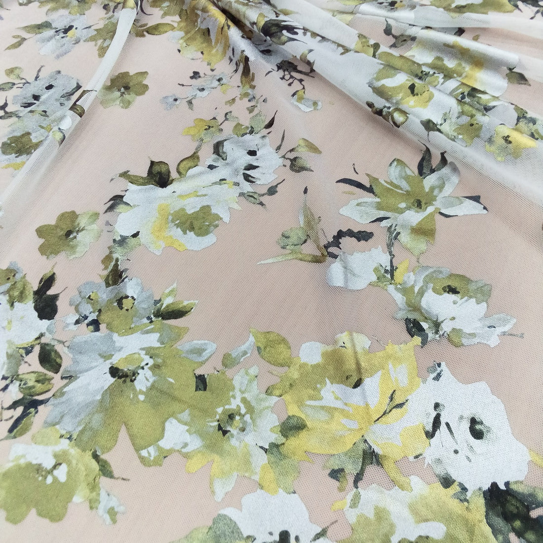 English Wedding Floral Print on 3D Net S24  3DPS06