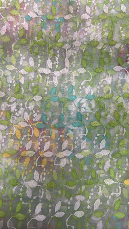 Tissue Floral Organza Print Fabric SFDS113